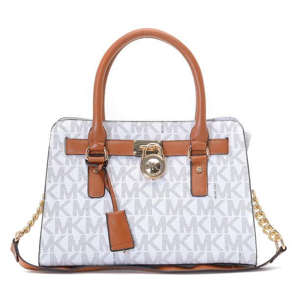 michael kors hamilton mk logo satchel vanilla Counter Ekte fwxti